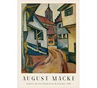 GYTRI CGFHJ Poster di August Macke《Strada con chiesa a Kandern》Stampe murali 50x70cm Senza cornice