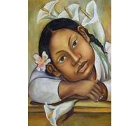 GYTRI CGFHJ Poster di Diego Rivera《Ragazza e gigli di calla》Stampe murali 40x60cm senza cornice