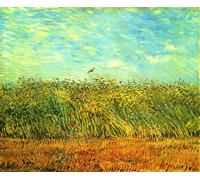 GYTRI CGFHJ Van Gogh Poster e stampe Retro Wall Art Color Picture《Campo di grano con un'allodola》Paesaggio Su tela per arredamento salotto 70x50cm senza cornice