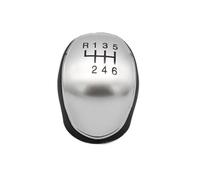 GYTTAK Auto Cambio Manopola Compatibile con Ford per C-Max 2007-2021 per Focus Mk2 2007-2011 per Focus Mk3 2011-2018 5 6 Pomello del Cambio Marce Leva del Cambio Headball(Silver,6 Speed)