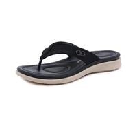 GYTTDERFL Infradito Donna Mare Casual slippers Women's flip flop soft bottom slippers Simple and sturdy shoes for women Flat with(Black,36)