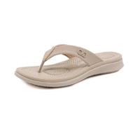 GYTTDERFL Infradito Donna Mare Casual slippers Women's flip flop soft bottom slippers Simple and sturdy shoes for women Flat with(Apricot,37)
