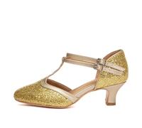 GYUBL Scarpe da Ballo con Cinturino a T da Donna Scarpe da palcoscenico Scarpe da Ballo Moderne per Tango e Swing Latino,40.5 EU