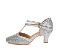 GYUBL Scarpe da Ballo con Cinturino a T da Donna Scarpe da palcoscenico Scarpe da Ballo Moderne per Tango e Swing Latino,40.5 EU