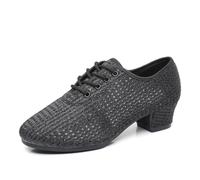 GYUBL Scarpe da Ballo da Sala Donna con Lacci Scarpe da Allenamento e Insegnamento per Danza Latina, Salsa, Bachata e Tango, LP112-Nero-3-R,EU40