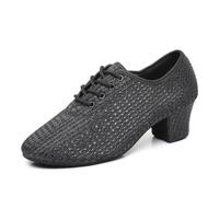 GYUBL Scarpe da Ballo da Sala Donna con Lacci Scarpe da Allenamento e Insegnamento per Danza Latina, Salsa, Bachata e Tango, LP112-Nero-5-MD,EU35