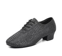 GYUBL Scarpe da Ballo da Sala Donna con Lacci Scarpe da Allenamento e Insegnamento per Danza Latina, Salsa, Bachata e Tango, LP112-Nero-3-MD,EU37