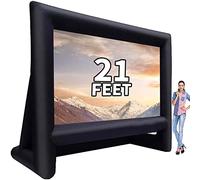 GYUEM Schermo di proiezione gonfiabile per esterni da 6,4 m, schermo gonfiabile per TV e film, con ventilatore, schermo di proiezione portatile per home theater, supporto per interni ed esterni,