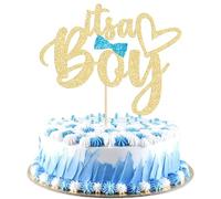 Gyufise 1 confezione da 1 topper per torta con glitter oro con scritta "It's a Boy", per la decorazione di genere, per baby shower, per il primo 2° 3° compleanno