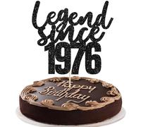 Gyufise 1 confezione da 1 topper per torta con scritta "Legend Since 1976", decorazione per torta per 50° compleanno, auguri a 50 anni, per 50° compleanno di uomini e donne, 50 anni e favolosa