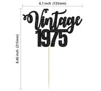 Gyufise 1 confezione di decorazioni per torta vintage 1973 glitter neri per 50° compleanno per 50° uomo e donna compleanno 50 favolose e felici forniture per feste