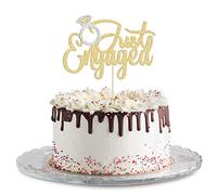 Gyufise 1 confezione di topper per torta con scritta "Just Engaged" e scritta in inglese "We 're Engaged", decorazioni per feste di fidanzamento, matrimonio, cupcake, decorazioni dorate