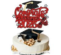 Gyufise 1 confezione di topper per torta di laurea 2025 con glitter classe 2025 topper per torta diploma laurea classe 2025 stuzzicadenti decorazioni per feste a tema laurea 2025 forniture per feste a