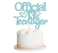 Gyufise 1 confezione ufficiale Teenager 13 topper per torta - ragazzi ragazze Happy 13th Birthday - azzurro