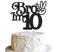 Gyufise 1 pz Brother I'm 10 Cake Topper Glitter Happy 10th Birthday Cake Pick Bro I'm 10 Cake Decoration It's My 10th Birthday Decorazioni per ragazzi Cheers to 10 Years Old Birthday Party Supplies