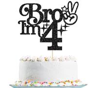 Gyufise 1 pz Brother I'm 4 Cake Topper Glitter Happy 4th Birthday Cake Pick Bro I'm 4 Decorazione per torta It's My 4th Birthday Decorazioni per ragazzi Cheers to 4 anni Compleanno Forniture per feste