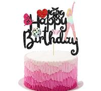 Gyufise 1 pz Music Singer Happy Birthday Cake Topper Glitter Popolare Dance Singer Cake Pick I Love Since 1989 Decorazioni per Torta per Amante Concerto Tema Compleanno Forniture per feste di
