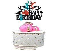 Gyufise 1 Topper per Torta a Forma di Boxe, Decorazioni per Feste di Compleanno e Baby Shower, Cartoncino Glitterato di Alta Qualità
