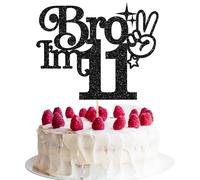 Gyufise 1 topper per torta con scritta "Brother I'm 11 Glitter Happy 11th Birthday Cake Pick Bro I'm 11 Cake Decoration It's My 11th Birthday Decorations for Boys Cheers to 11 Years Old Birthday Party