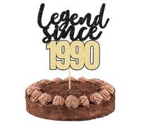 Gyufise 1 topper per torta glitterato con scritta "Legend Since 1988", con scritta in inglese "Thirty Five Happy 35th Birthday", decorazione per torta per 35° compleanno, anniversario di matrimonio,