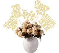 Gyufise 15 bastoncini centrotavola per 25° compleanno, venticinque dritti fuori 2001, centrotavola da tavola, per applausi fino al 25° compleanno, forniture per feste di compleanno, oro