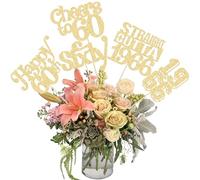 Gyufise 15 bastoncini centrotavola per 60° compleanno, sessanta dritti fuori 1966, centrotavola per fiori da tavola, saluti a 60 decorazioni per feste di 60° compleanno, oro