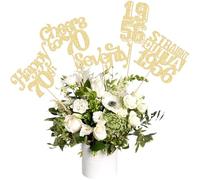 Gyufise 15 bastoncini centrotavola per 70° compleanno con scritta "Happy 70th Birthday", per feste di compleanno, 1956, decorazioni per feste di compleanno, colore: oro
