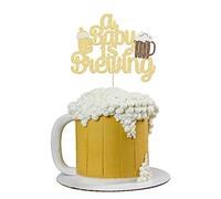 Gyufise 1Pcs Baby is Brewing Cake Topper Baby Shower Birra Cake Topper Decorazioni per Birra A tema Baby Shower Decor Birra Bambino Genere Rivelare la decorazione