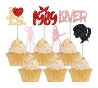 Gyufise 24 topper per cupcake con cantante musicale, colorato, con scritta "I Love Since 1989", per feste di compleanno, feste di compleanno, decorazioni per torte