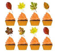 Gyufise 36 decorazioni per cupcake a tema del Ringraziamento decorazioni alimentari autunnali per torta per il Ringraziamento Baby Shower per bambini decorazioni per feste di compleanno autunnali