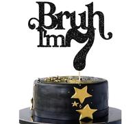 Gyufise Confezione da 1 topper per torta con scritta "Bruh I'm 7" glitterata, Happy 7th Birthday Cake Pick Bro I'm 7, decorazione per torta It's My 7th Birthday per Cheers to 7 Years Old Anniversary