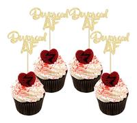 Gyufise Confezione da 24 decorazioni per cupcake con scritta "Divorced AF, dorata", glitterate, con scritta "Thank You Next Party", per feste di divorzio, decorazioni per feste di ringraziamento