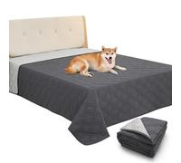 GYURO Coperta impermeabile al 100% per cani, grande lavabile, con retro antiscivolo, può proteggere il divano dei mobili (grigio, 208 * 208CM)