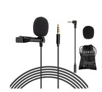Gyvazla Lavalier Microfono, 2M Lavaier Microfono Clip a Condensatore Omnidirezionale 3.5mm con 2 Adattatore Esterno Microfono per Smartphone, PC, Telecamere