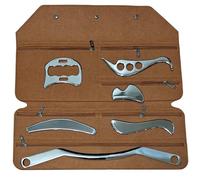 GYX COELE IASTM - Set di strumenti 6 in 1 per massaggio Gua Sha, in acciaio inox, ottimo strumento per la mobilizzazione dei tessuti molli, per schiena, collo, braccia, gambe, spalle e agopunti di