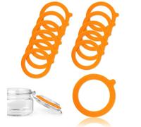 Gyxcelc 12 Pezzi Anelli di Tenuta Ermetici in Silicone, Anello di Tenuta in Silicone, Anello di Tenuta in Silicone per Barattolo di Vetro, per Conservazione, Vetro, Sigillato(Arancione)-7x9,5cm