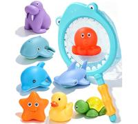 Gyxova 9 Pezzi Antimuffa Giocattolo per Vasca Senza Fori, Giocattolo per Piscina, Giocattolo Acquatico per Bambini, Giocattolo per Bagno, Giocattolo per Piscina per Bambini per Vasca, Spiaggia