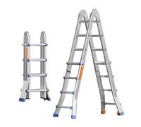 GYYDXXFC Scalas Telescopica con Struttura A A, Scalas Pieghevole for Stoccaggio, con Rulli Portatili, Scalas Multiposizione, for Uso Domestico E Industriale(4 Step)