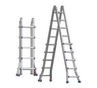 GYYDXXFC Scalas Telescopica con Struttura A A, Scalas Pieghevole for Stoccaggio, con Rulli Portatili, Scalas Multiposizione, for Uso Domestico E Industriale(5 Step)