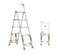 GYYDXXFC Sgabello in Acciaio Robusto E Pesante, Scalas Multiposizione, Foro di Bloccaggio, Scalas Telescopica con Struttura A A, Facile da Aprire E Chiudere(5 Step)