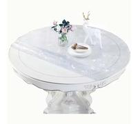 GYYFQH Tovaglia Trasparente Rotonda Copritavolo Trasparente Opaca Rotondo Pellicola Protettiva per Tavolo Impermeabile con Bordi Smussati Protezione(Diameter95cm)