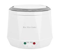 GYZOUKA 1.6L Mini Mini Electric Rice Cooker Portatore Portatile Rice Maker Auto Tieniti Caldo per Zuppe Stufati Cereali e Farina D'avena da 12v Usi Bianco