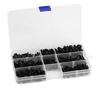 GYZOUKA 340pcs Auto Tapping Viti Bulloni di Fissaggio Nero Set Metrica Standard Pitch Metrica Grossolana con Custodia a Colori per una Facile Memorizzazione
