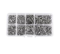 GYZOUKA Assortimento di Viti Autofilettanti a Testa Piatta a Croce M2 da 800 Pezzi per Mobili per la Lavorazione del Legno e Progetti di Fissaggio Generali