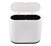 GYZOUKA Bidone della Spazzatura in Plastica con Coperchio a Pressione, con Secchio Interno Rimovibile, Pattumiera Ovale per Bagno, Camera da Letto, Ufficio