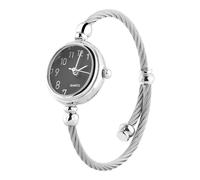 GYZOUKA Orologio da Polso per Bracciale Cinghia in Lega Rotonda in Lega da Donna con Composizione dei Numeri Arabi Romani per Femmina (Disco nero digitale)