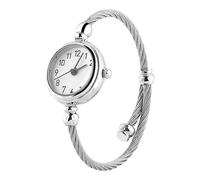 GYZOUKA Orologio da Polso per Bracciale Cinghia in Lega Rotonda in Lega da Donna con Composizione dei Numeri Arabi Romani per Femmina (Disco bianco digitale)