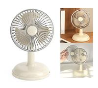 GYZOUKA Ventilatore Elettrico Vintage, Piccolo Ventilatore da Scrivania USB Dal Design retrò con Copertura Rimovibile per L'aula Dell'home Office (Giallo chiaro)