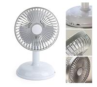 GYZOUKA Ventilatore Elettrico Vintage, Piccolo Ventilatore da Scrivania USB Dal Design retrò con Copertura Rimovibile per L'aula Dell'home Office (Azzurro)