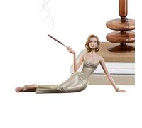 Gzadii Statua scultorea per aromaterapia, statuetta in ceramica fatta a mano, elegante statuetta da donna per sala yoga, soggiorno, camera da e decorazione per la vostra casa